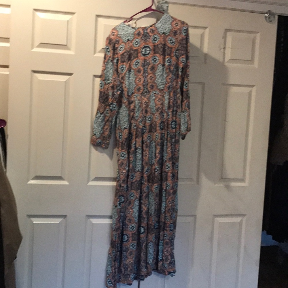 Long blu multicolored dress